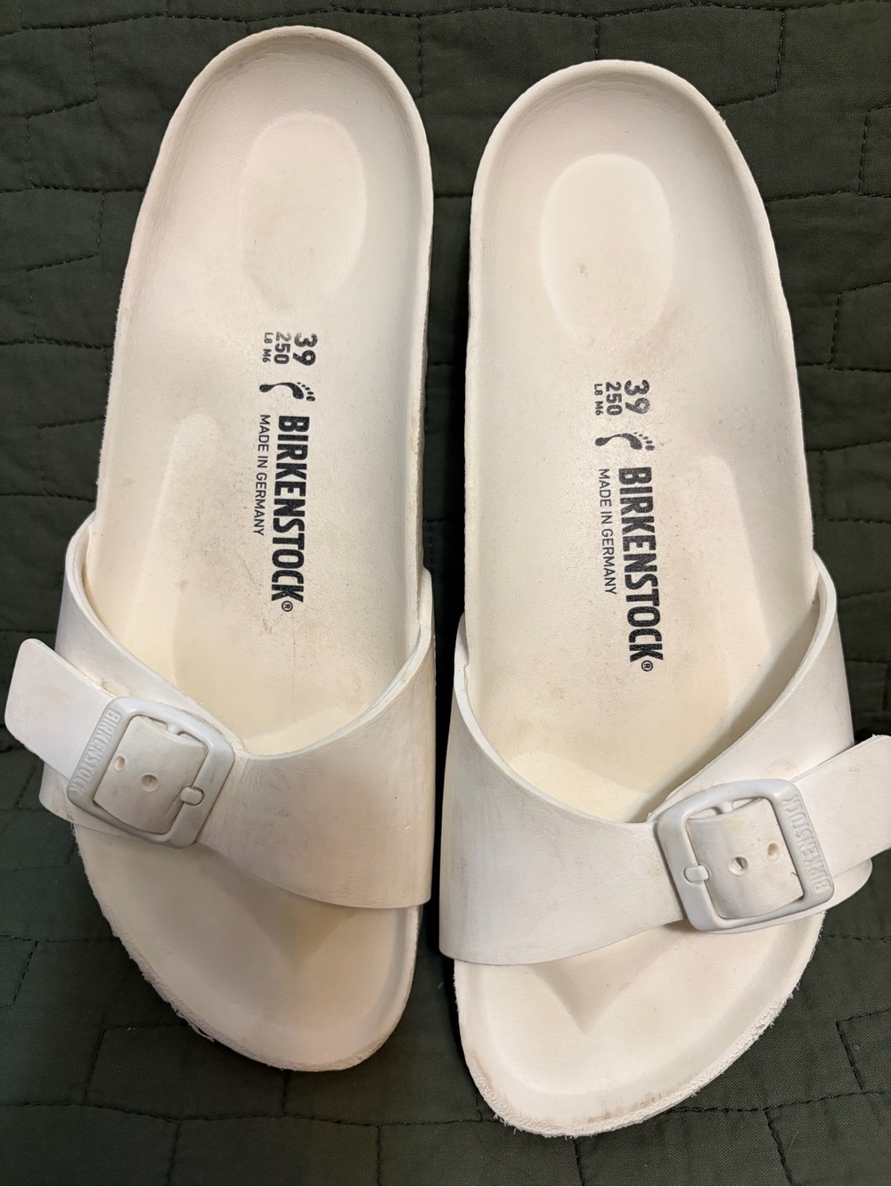 Birkenstock White EVA Madrid Single-Buckle Slide Sandals